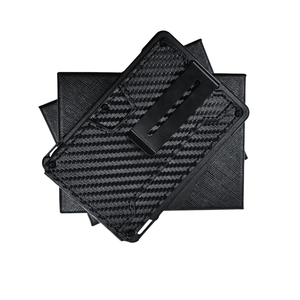 Billetera Tarjetera Plegable imantada personalizada a láser con clip para billetes