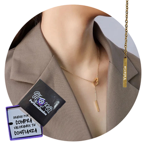 COLLAR RECTÁNGULO PERSONALIZADO A LÁSER