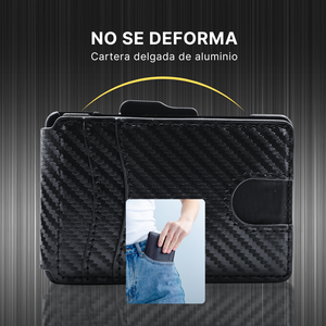 Billetera Tarjetera Plegable imantada personalizada a láser con clip para billetes