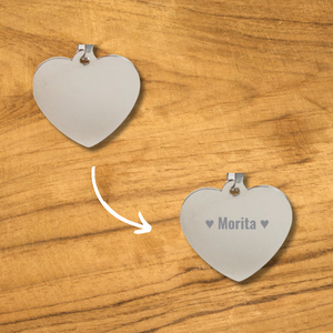 Placa Mascota Corazón Personalizado con Láser