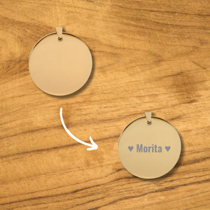 Placa Mascota Redonda Personalizada con Láser