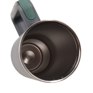 Termo/vaso con agarradera en acero inoxidable con pajita metálica personalizado a laser