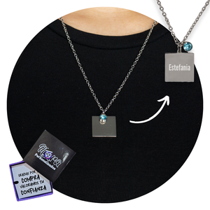 COLLAR PIEDRA MES NACIMIENTO PERSONALIZADO A LÁSER