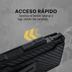 Billetera Tarjetera Plegable imantada personalizada a láser con clip para billetes