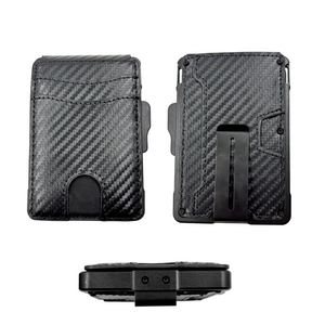 Billetera Tarjetera Plegable imantada personalizada a láser con clip para billetes