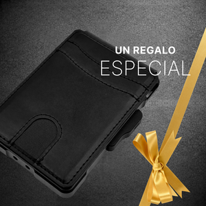 Billetera Tarjetera Plegable imantada personalizada a láser con clip para billetes