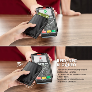 Billetera Tarjetera imantada personalizada a láser con bolsillo para monedas