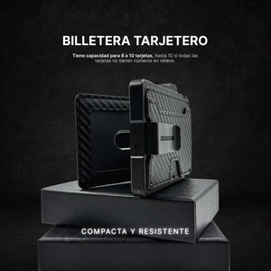 Billetera Tarjetera Plegable imantada personalizada a láser con clip para billetes