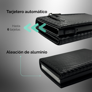 Billetera Tarjetera imantada personalizada a láser con bolsillo para monedas