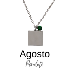 COLLAR PIEDRA MES NACIMIENTO PERSONALIZADO A LÁSER