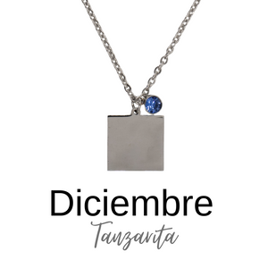 COLLAR PIEDRA MES NACIMIENTO PERSONALIZADO A LÁSER