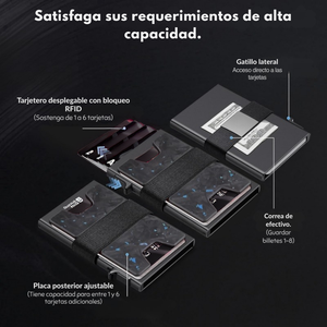 Tarjetero personalizado a láser con banda para billetes