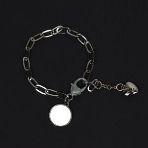 PULSERA CIRCULO Y CORAZÓN PERSONALIZADA CON FOTO