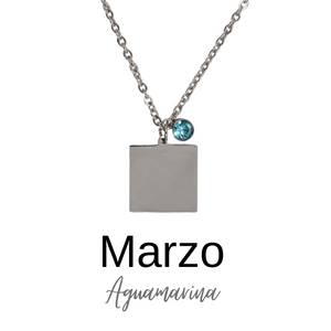 COLLAR PIEDRA MES NACIMIENTO PERSONALIZADO A LÁSER