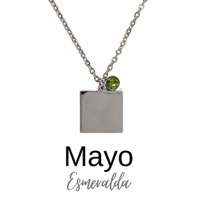 COLLAR PIEDRA MES NACIMIENTO PERSONALIZADO A LÁSER