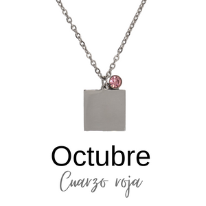 COLLAR PIEDRA MES NACIMIENTO PERSONALIZADO A LÁSER