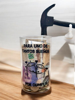 ALCANCIA EN ACRÍLICO PERSONALIZADA + 2 RETOS DE AHORRO