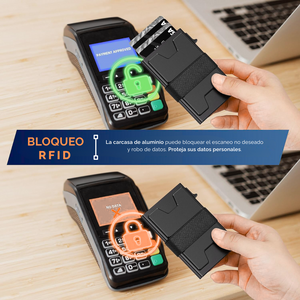 Tarjetero personalizado a láser con banda para billetes