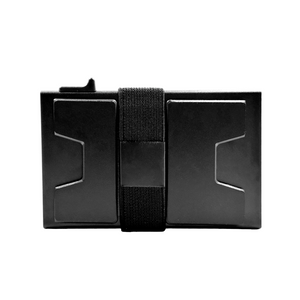 Tarjetero personalizado a láser con banda para billetes