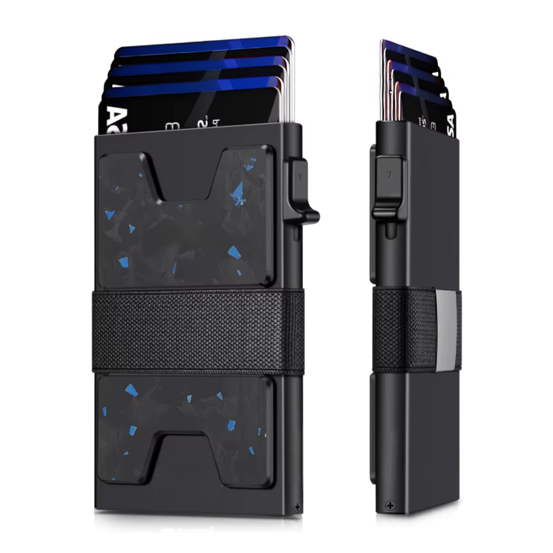 Tarjetero personalizado a láser con banda para billetes