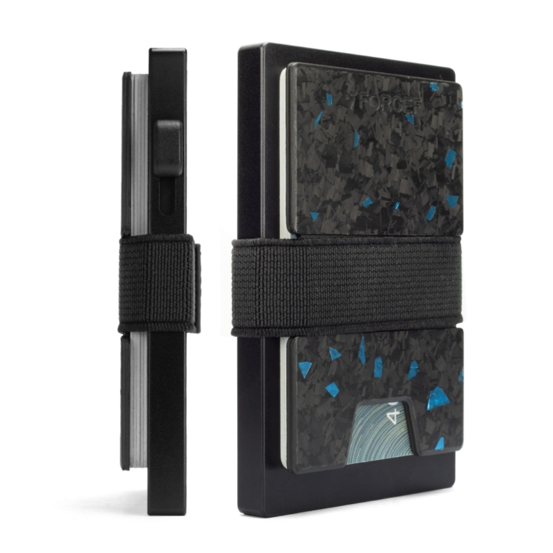 Tarjetero personalizado a láser con banda para billetes