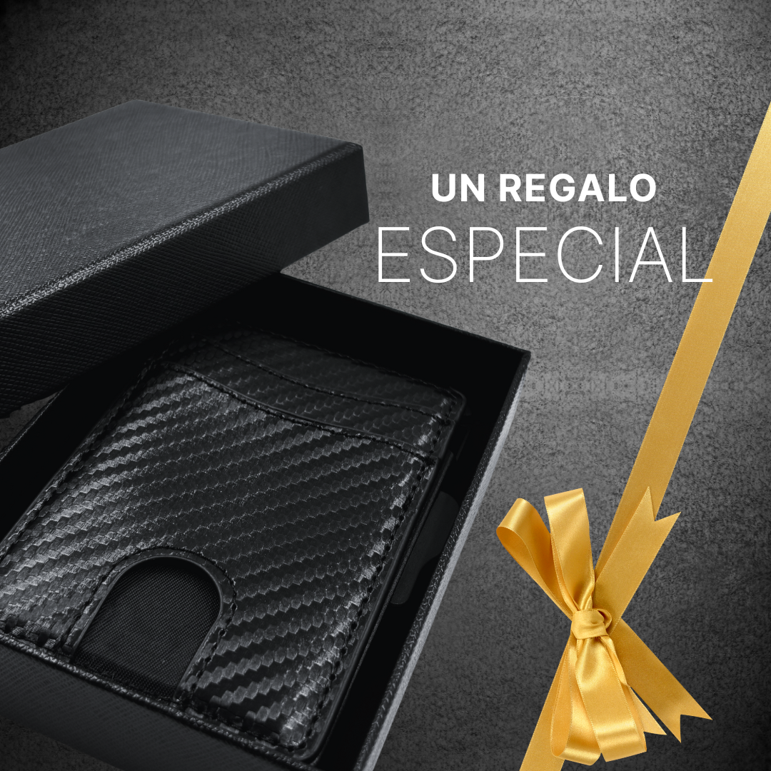 Billetera Tarjetera Plegable imantada personalizada a láser con clip para billetes