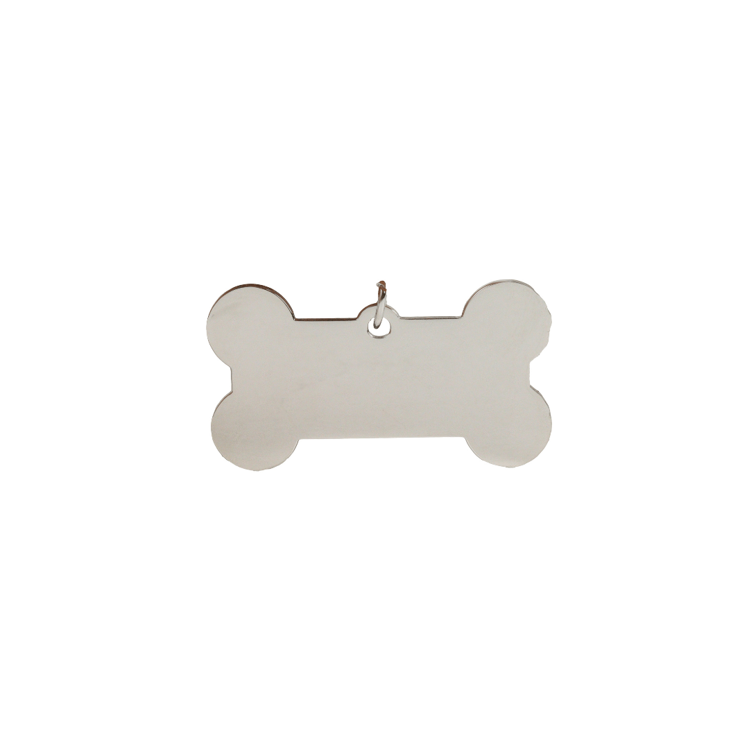 Placa Mascota Hueso Pequeño Personalizado con Láser