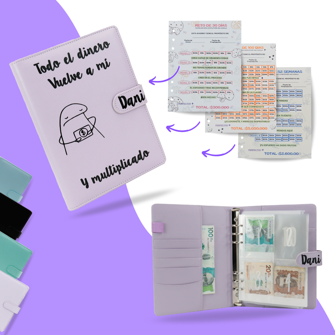 LIBRO DE RETO DE AHORRO (30 DÍAS, 100 DÍAS Y 52 SEMANAS)