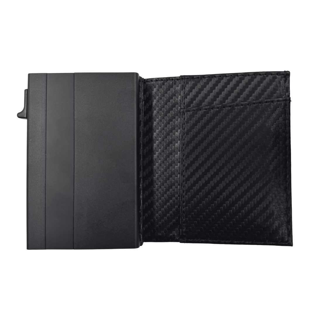 Billetera Tarjetera imantada personalizada a láser con bolsillo para monedas