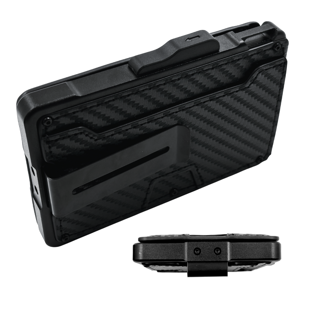 Billetera Tarjetera Plegable imantada personalizada a láser con clip para billetes