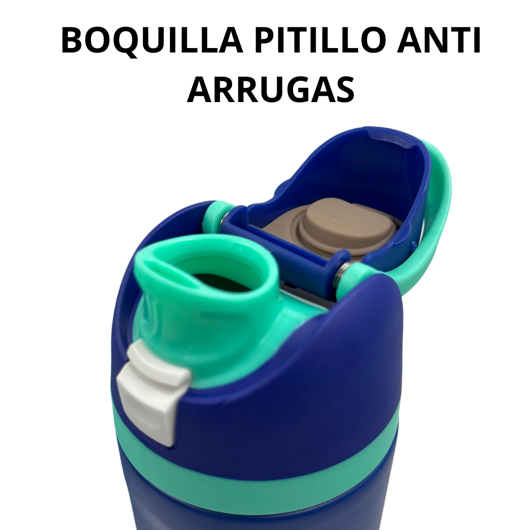 TERMO 710 ml EN ACERO INOXIDABLE PERSONALIZADO LÁSER CON PITILLO ANTIARRUGAS