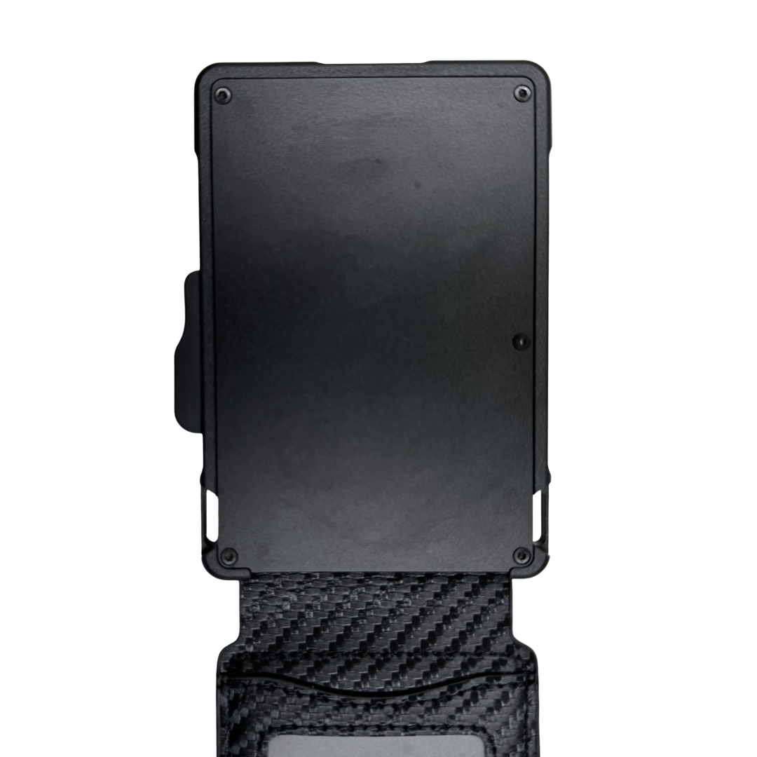 Billetera Tarjetera Plegable imantada personalizada a láser con clip para billetes