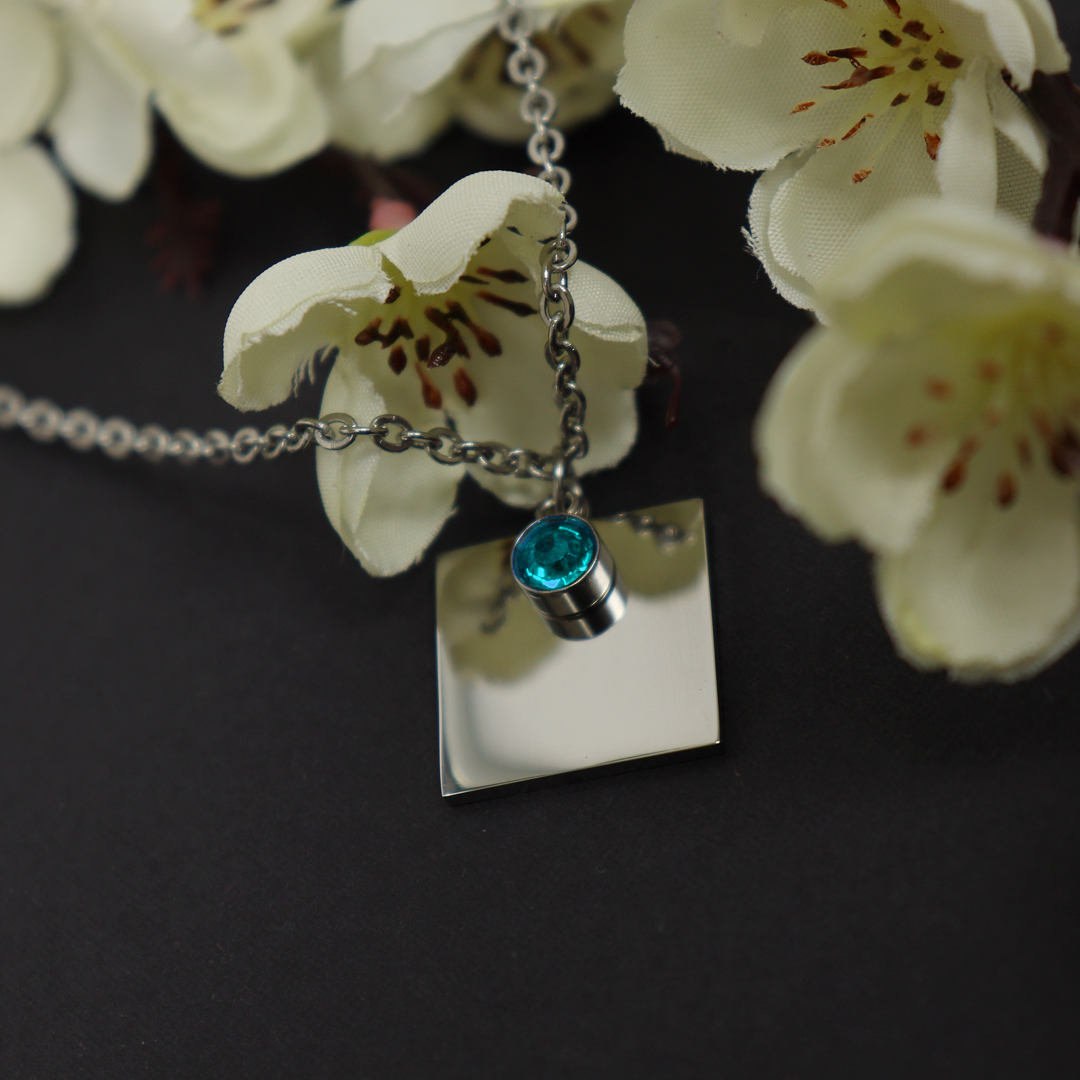 COLLAR PIEDRA MES NACIMIENTO PERSONALIZADO A LÁSER