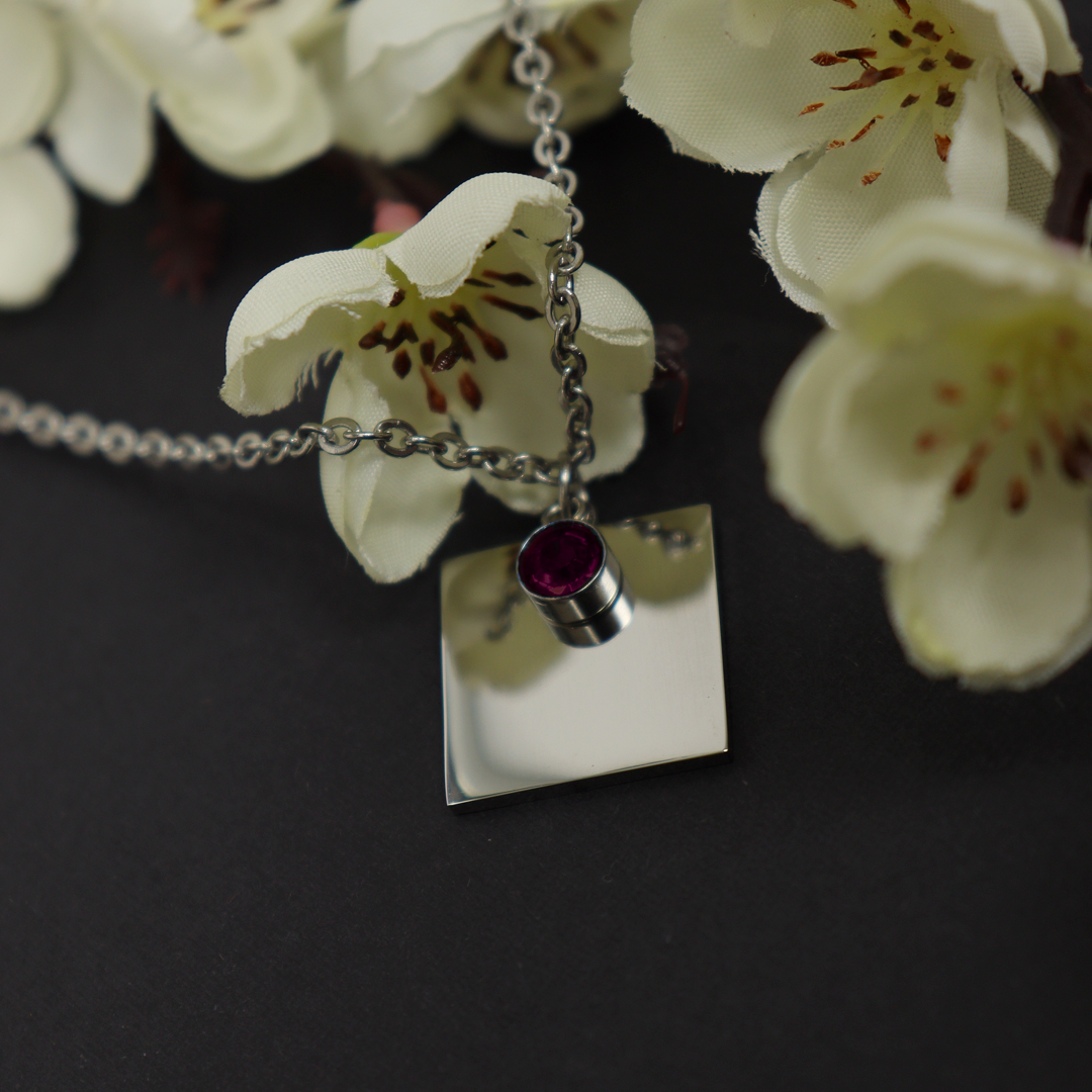 COLLAR PIEDRA MES NACIMIENTO PERSONALIZADO A LÁSER