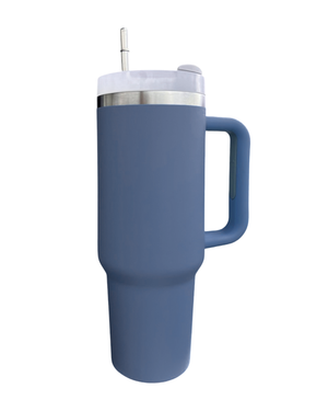 TERMO CON AGARRADERA EN ACERO INOXIDABLE CON PAJITA METÁLICA PERSONALIZADO A LÁSER