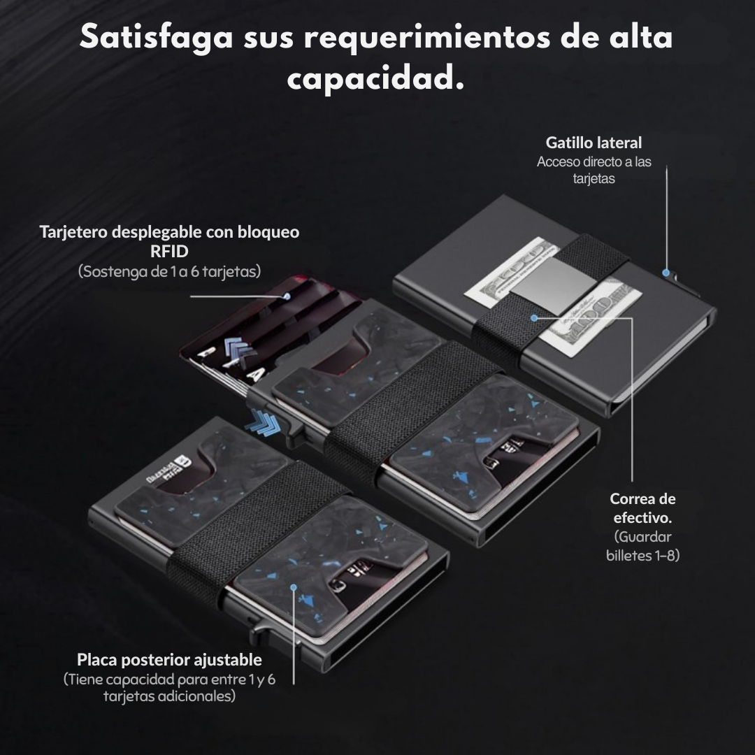 Tarjetero personalizado a láser con banda para billetes