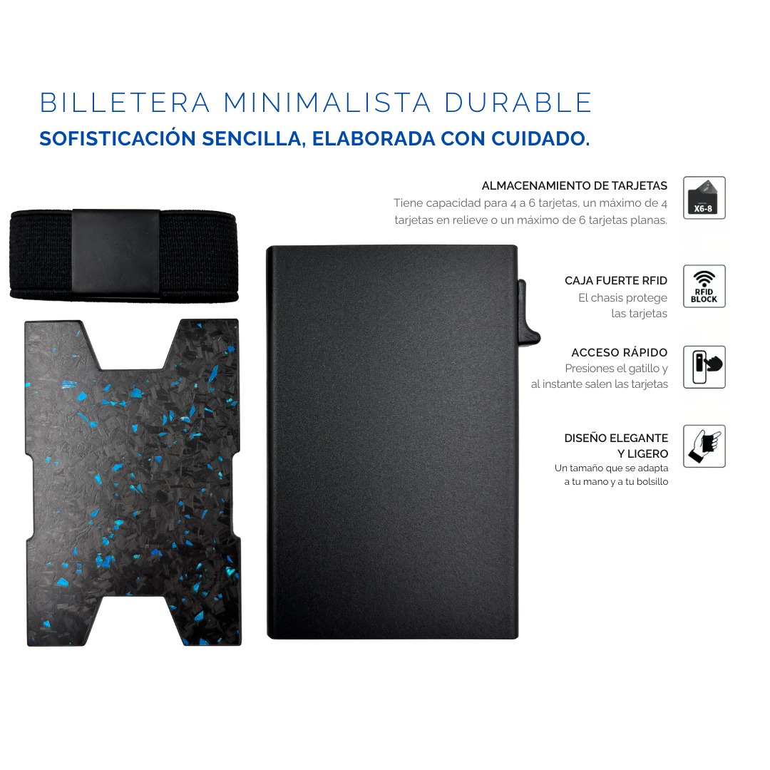 Tarjetero personalizado a láser con banda para billetes