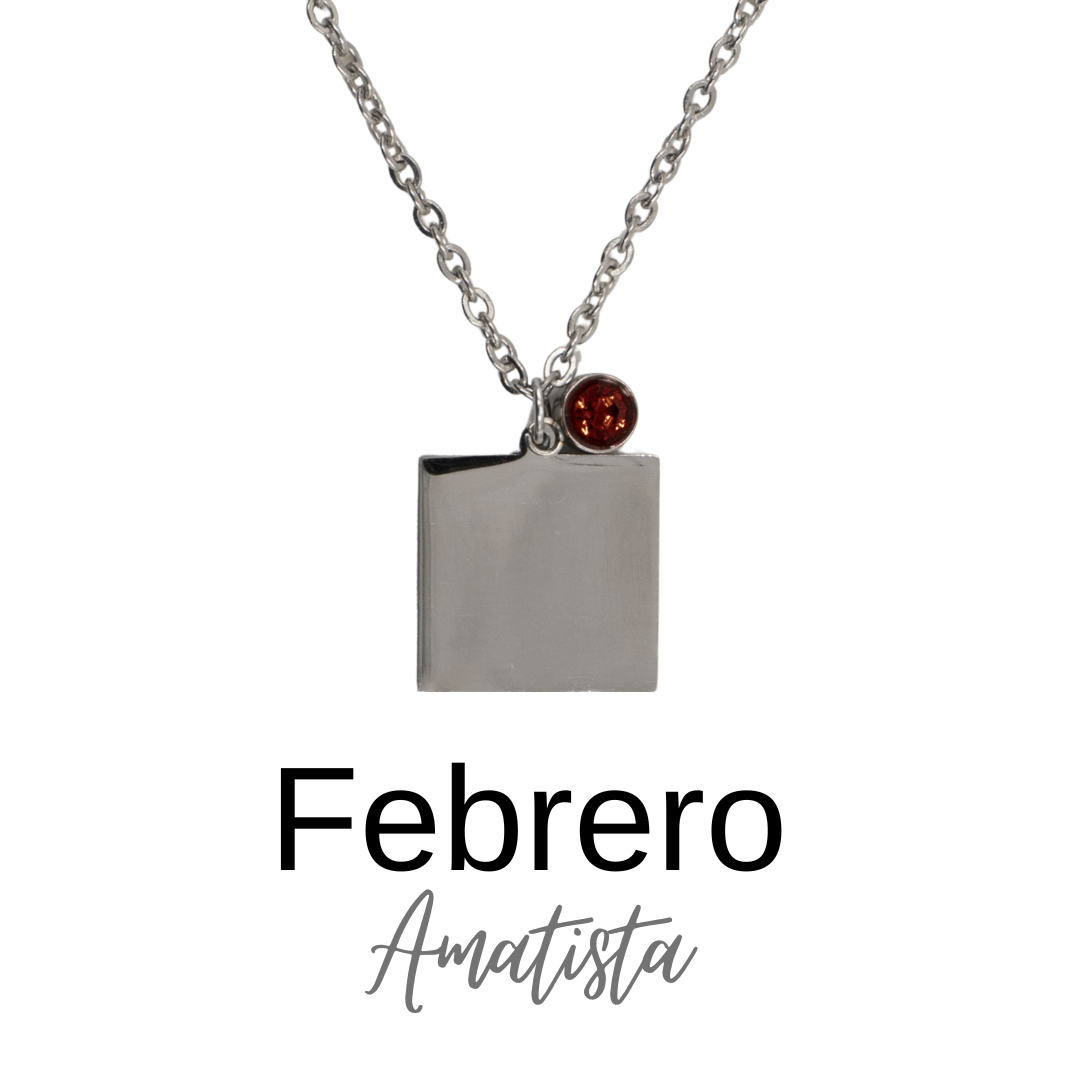 COLLAR PIEDRA MES NACIMIENTO PERSONALIZADO A LÁSER