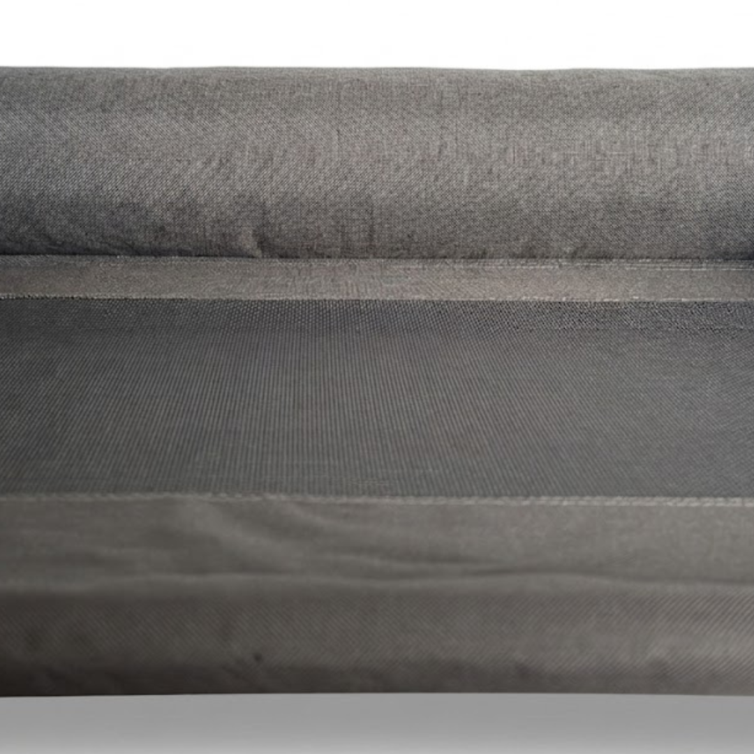 CAMA PARA PERRO ELEVADA CON BORDES EN U ACOLCHADO PERSONALIZADO CON NOMBRE