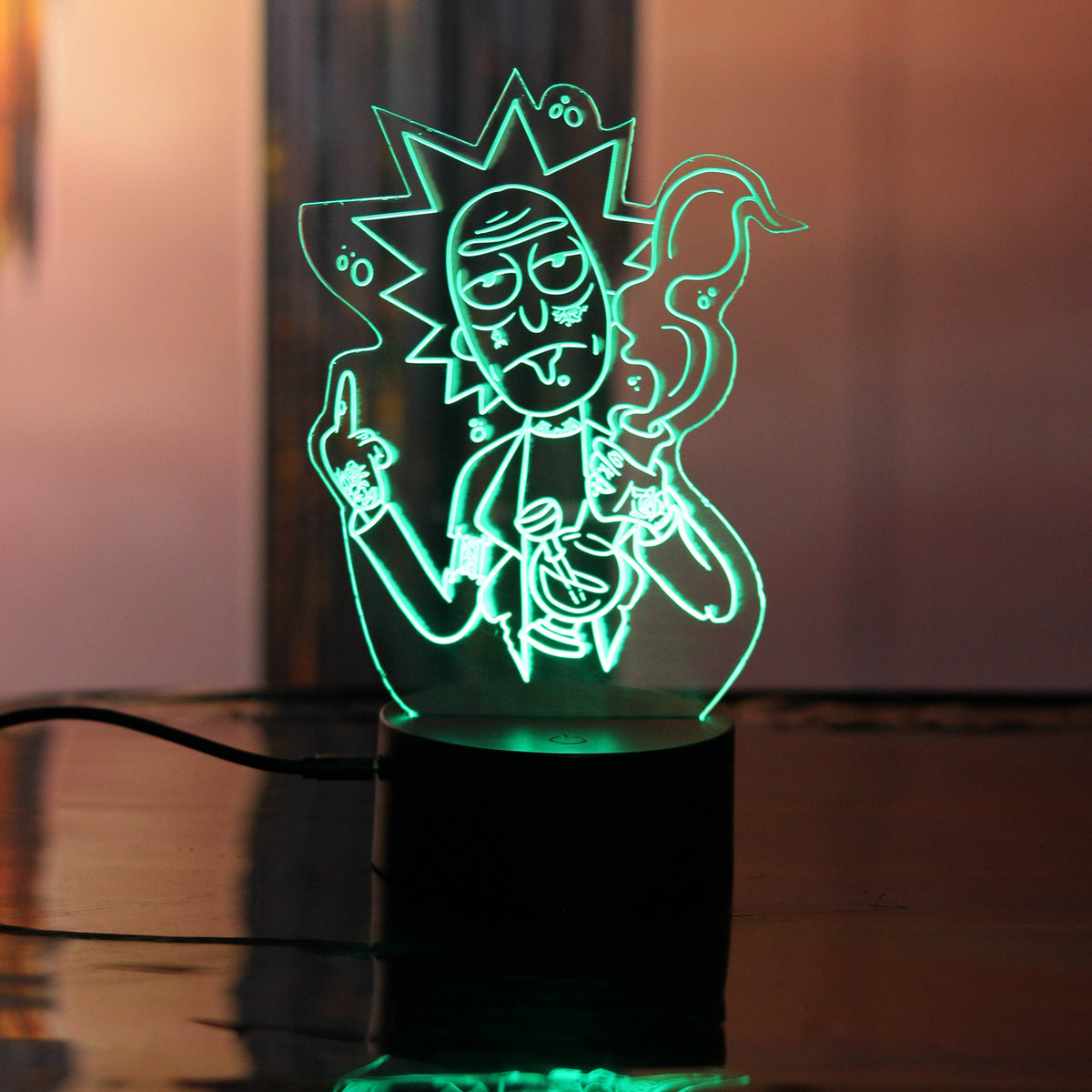 LÁMPARA EN  ACRÍLICO CON ILUSTRACÍON