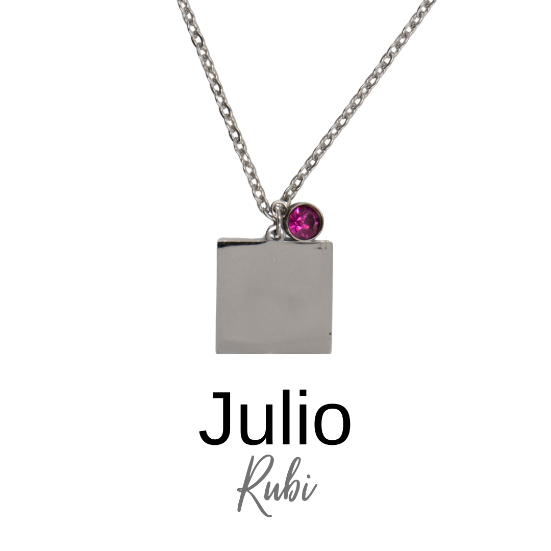 COLLAR PIEDRA MES NACIMIENTO PERSONALIZADO A LÁSER