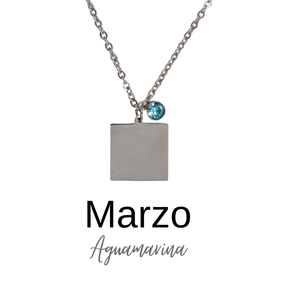 COLLAR PIEDRA MES NACIMIENTO PERSONALIZADO A LÁSER