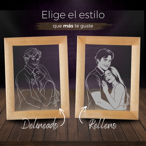 LÁMPARA PORTARRETRATO EN ACRÍLICO CON ILUSTRACIÓN