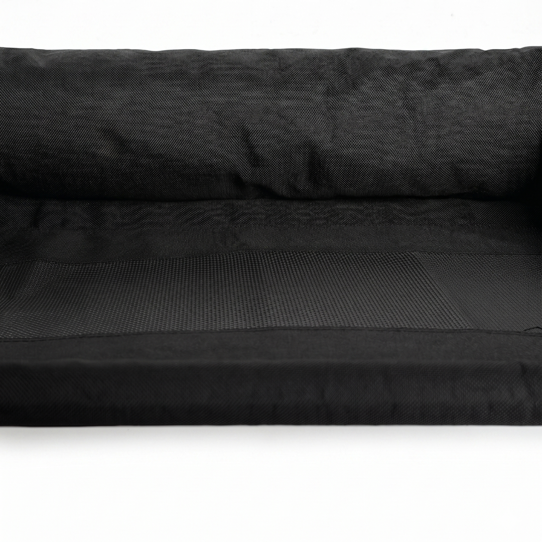 CAMA PARA PERRO ELEVADA CON BORDES EN U ACOLCHADO PERSONALIZADO CON NOMBRE