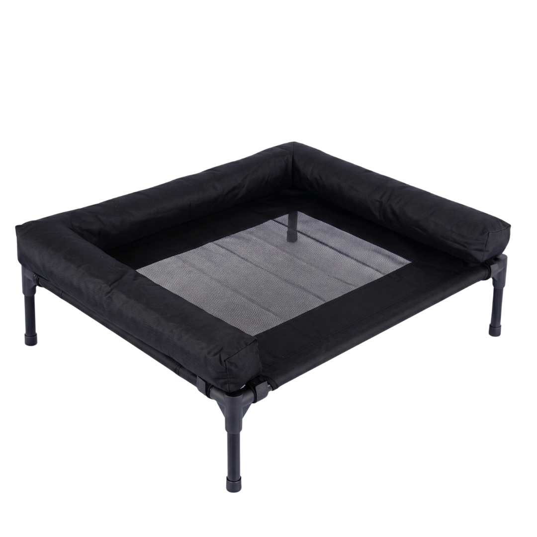 CAMA PARA PERRO ELEVADA CON BORDES EN U ACOLCHADO PERSONALIZADO CON NOMBRE