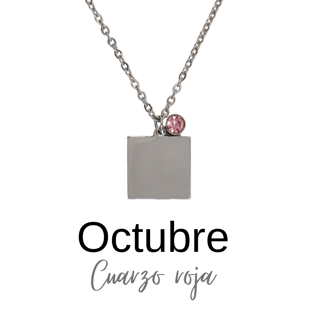 COLLAR PIEDRA MES NACIMIENTO PERSONALIZADO A LÁSER