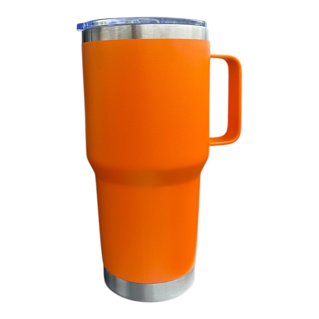 TERMO/VASO 890 mL EN ACERO INOXIDABLE CON AGARRADERA PERSONALIZADO CON LÁSER