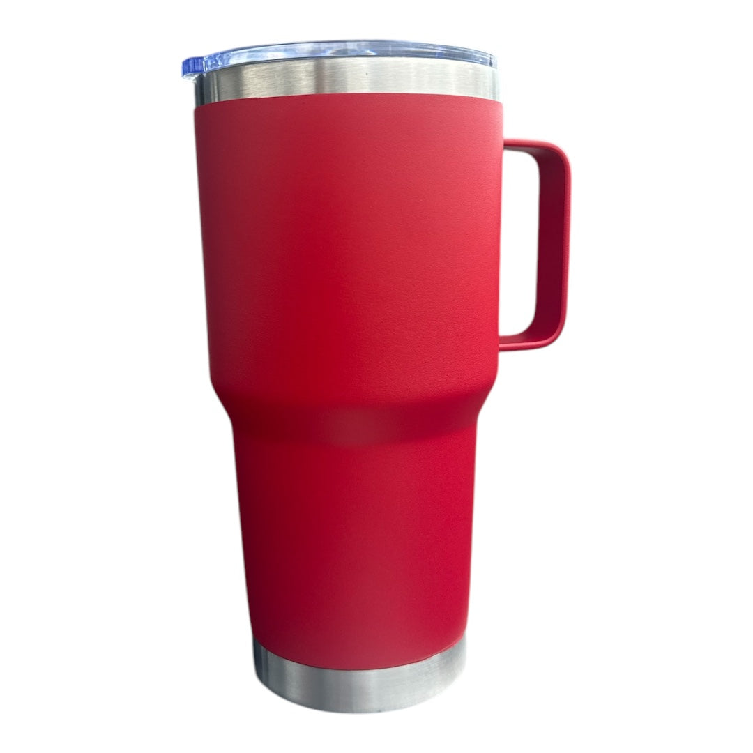 TERMO/VASO 890 mL EN ACERO INOXIDABLE CON AGARRADERA PERSONALIZADO CON LÁSER