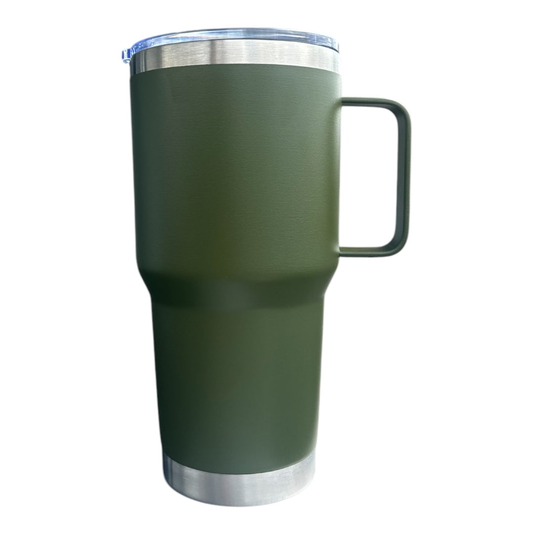 TERMO/VASO 890 mL EN ACERO INOXIDABLE CON AGARRADERA PERSONALIZADO CON LÁSER