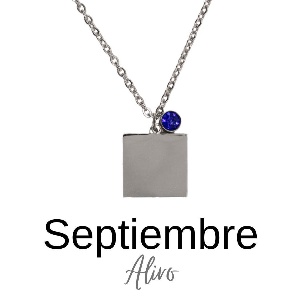 COLLAR PIEDRA MES NACIMIENTO PERSONALIZADO A LÁSER